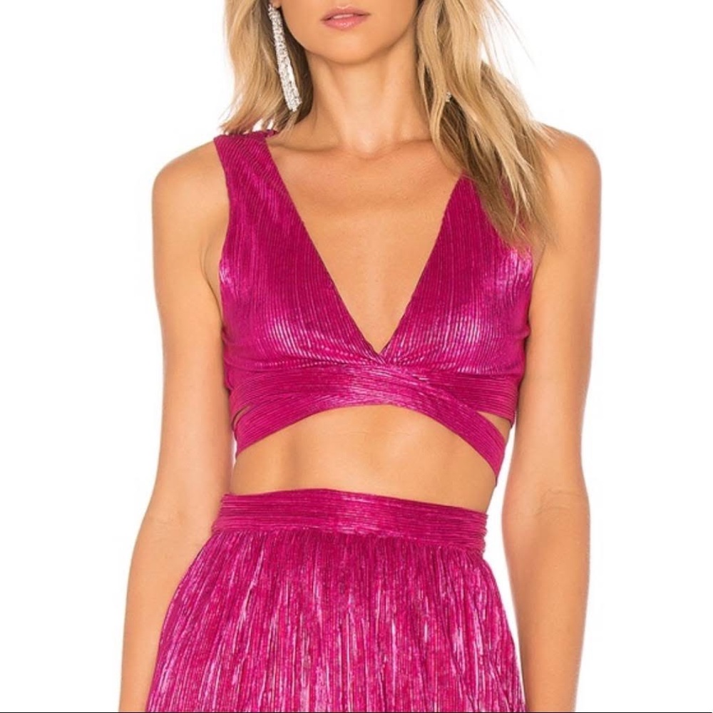 For Love & Lemons Marion Cross Front Crop Top
